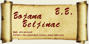 Bojana Beljinac vizit kartica